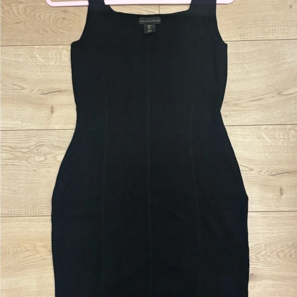Black Sleeveless Bodycon Dress House of Harlow 1960 Luxe Essentials Size Large - Picture 10 of 10